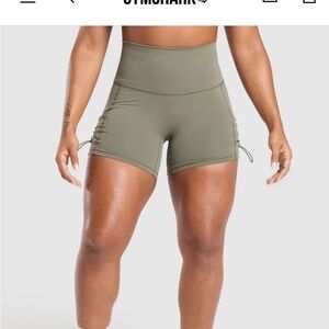 Gymshark gray/green legacy logo tight shorts size small worn 1x